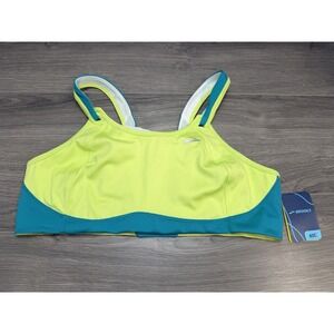Brooks Fiona Sports Bra 40C NWT Wire Free Aloe/Tile Blue Green Workout Gym